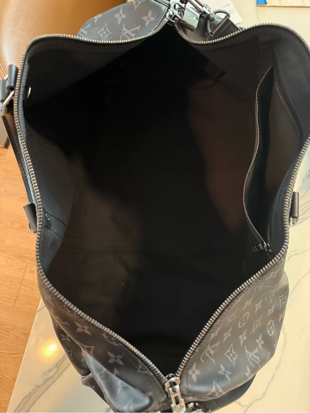 Louis Vuitton Gray Monogram Keepall 55 Duffel Bag